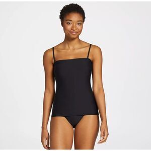 CALIA Women's Bandeau Medium Support Tankini Swim Top Sz Medium Black